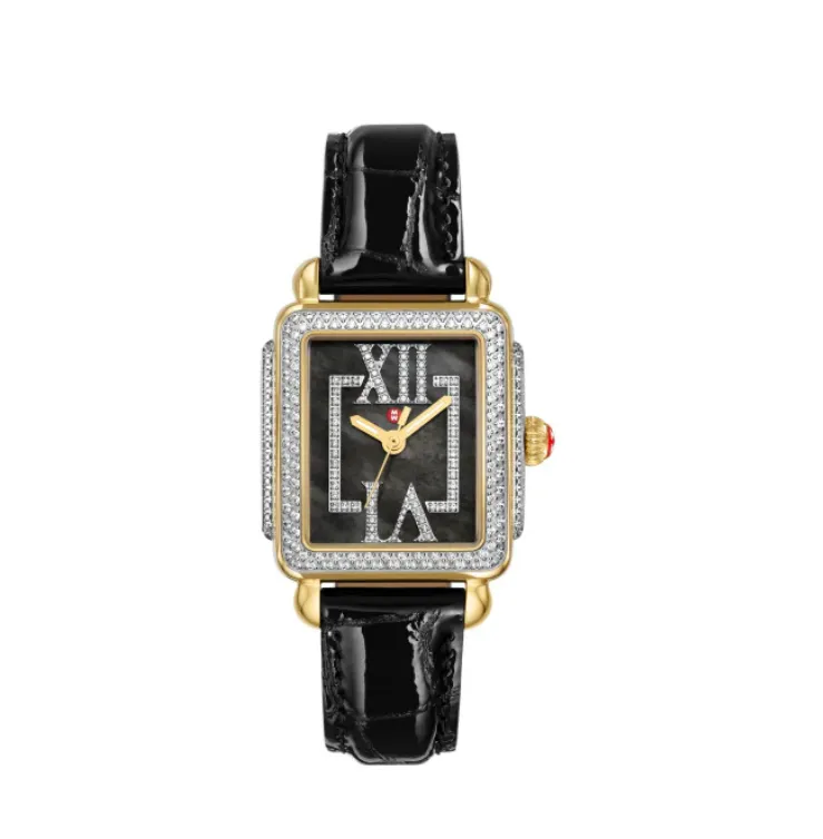 Michele Watches Deco Diamond Stainless Steel Watch