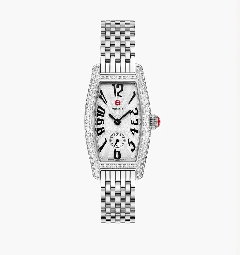 Michele Watches Deco Diamond Stainless Steel Watch