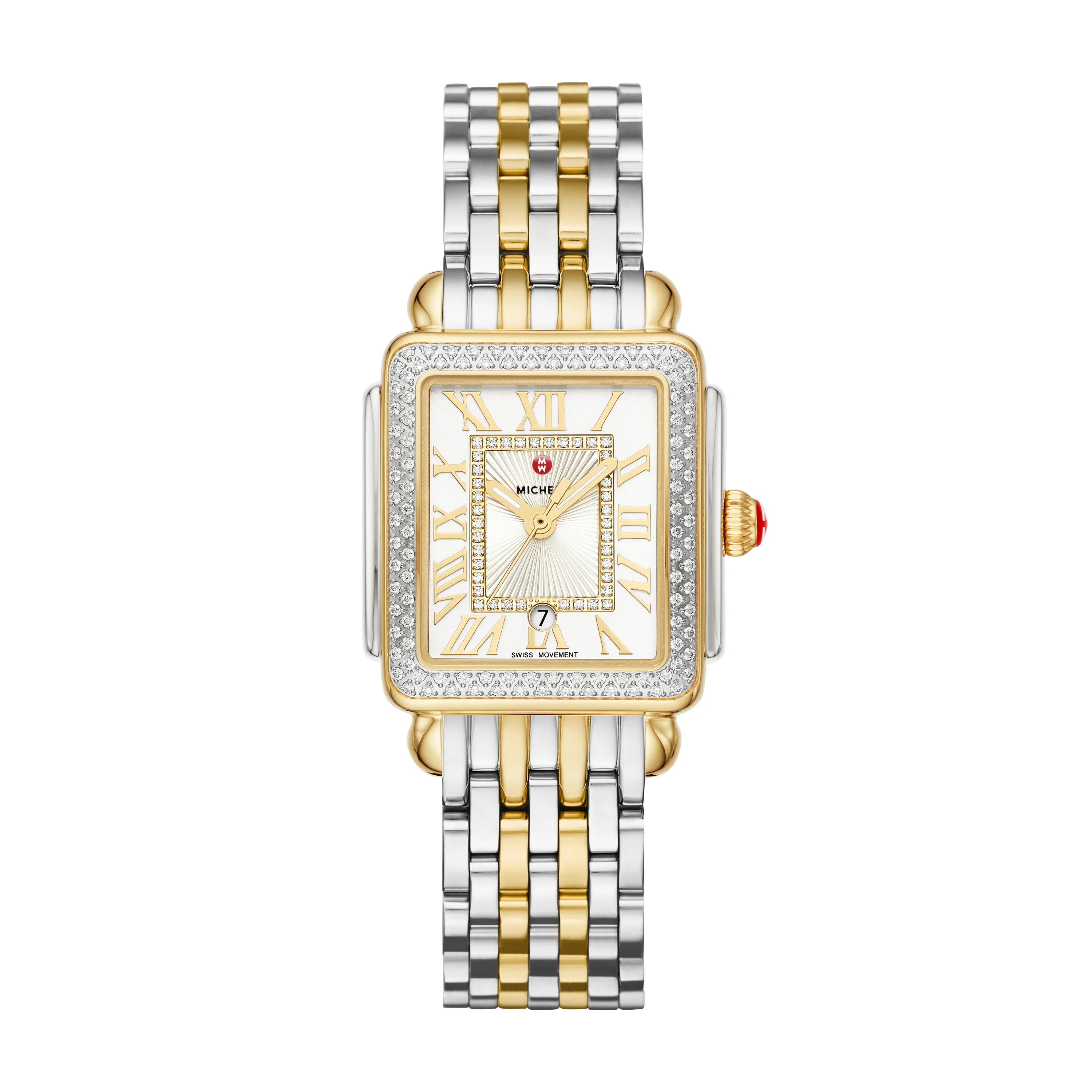 Michele Watches Deco Diamond Stainless Steel Watch
