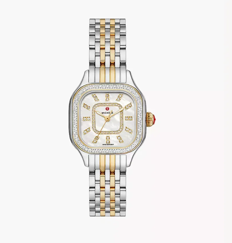 Michele Watches Deco Diamond Stainless Steel Watch