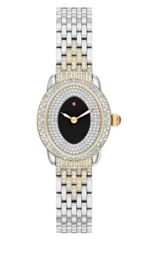 Michele Watches Deco Diamond Stainless Steel Watch